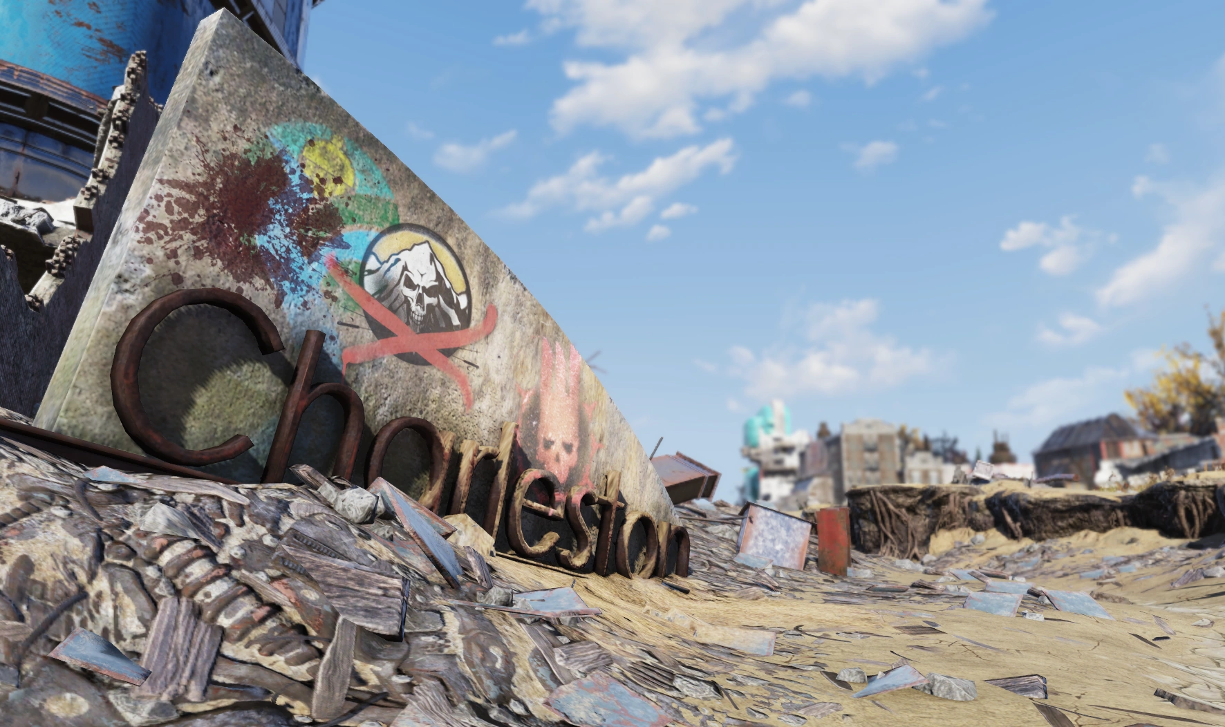 落書きされた入口の道路標識