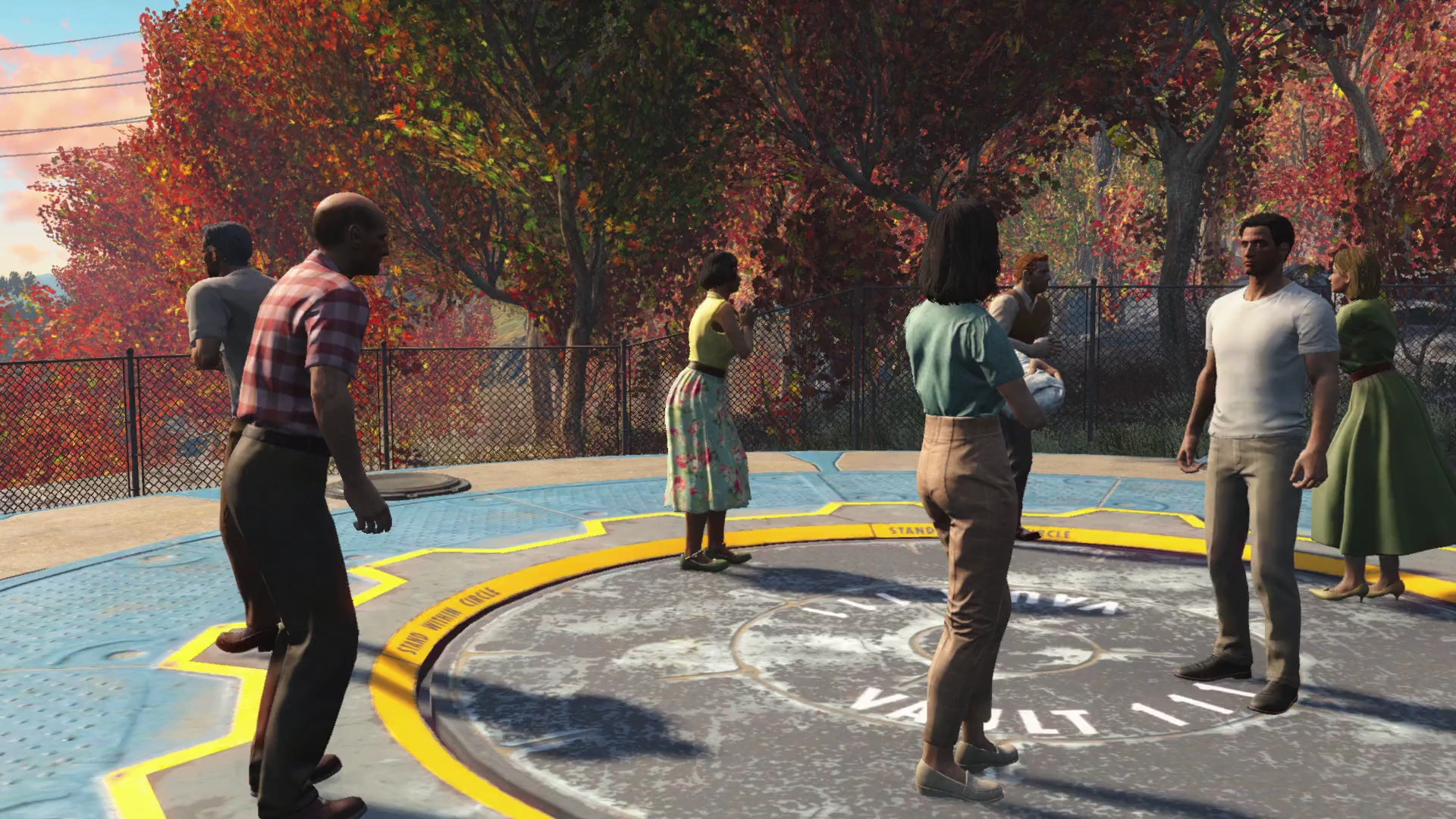 Vault 111の外で待つ人々